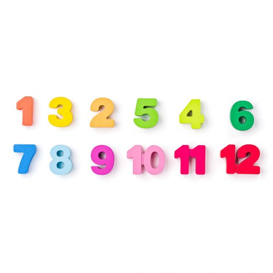 Дървен дидактически часовник с броене на цифрите от 1-12