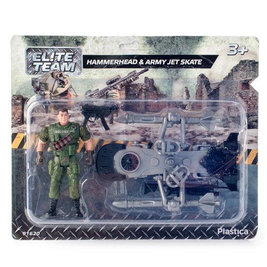 Фигурка на детски герой, Elite Team, Пластмасов войник, Hammerhead с джет