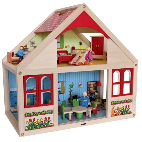 Голяма дървена къща за кукли - Вероника