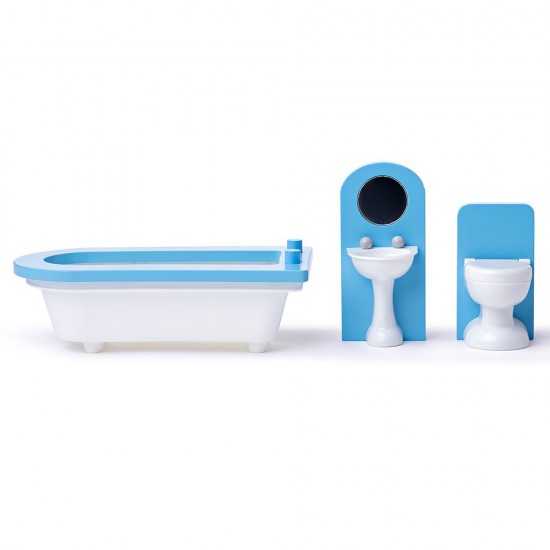 Дървена къща за кукли с обзавеждане и асансьор, Малибу