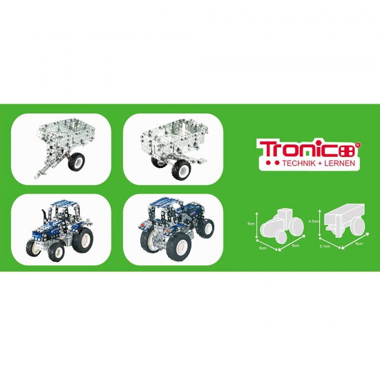 Метален конструктор, Трактор с ремарке, New Holland, 581 части