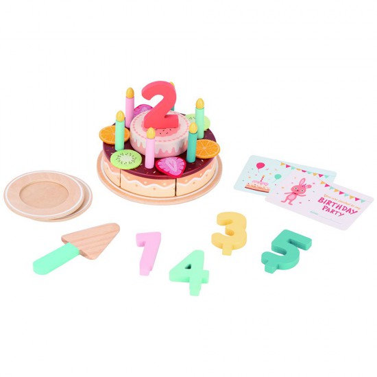 Lelin Toys, Дървена торта за Рожден ден, 2 в 1