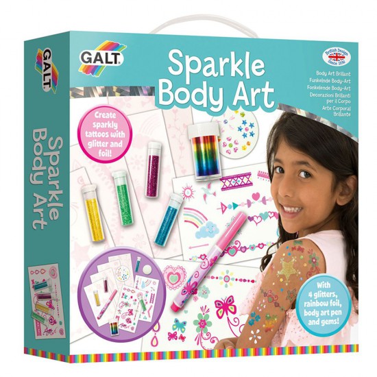 Комплект с блестящи татуировки и аксесоари за тяло