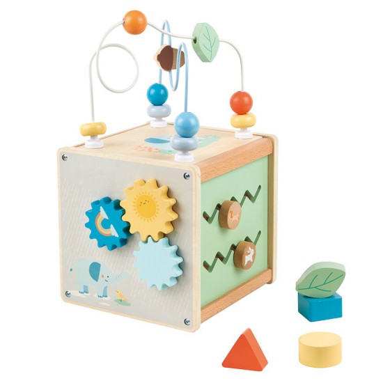 Lelin Toys, Дървен дидактически куб, Вълшебна гора