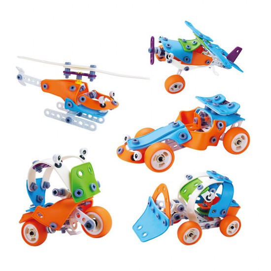 Пластмасов конструктор, Превозни средства, 5 в 1, 132 части