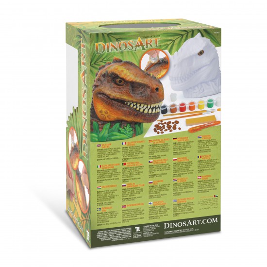 DinosArt, Комплект за оцветяване, Касичка и сейф за желания, Динозавър