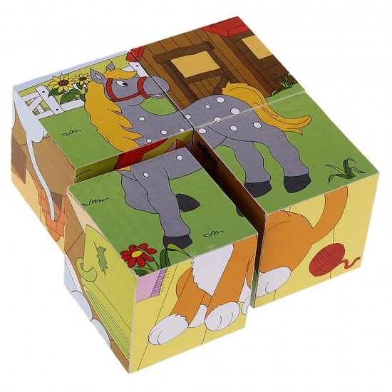 Дървени кубчета 2x2 - Ферма