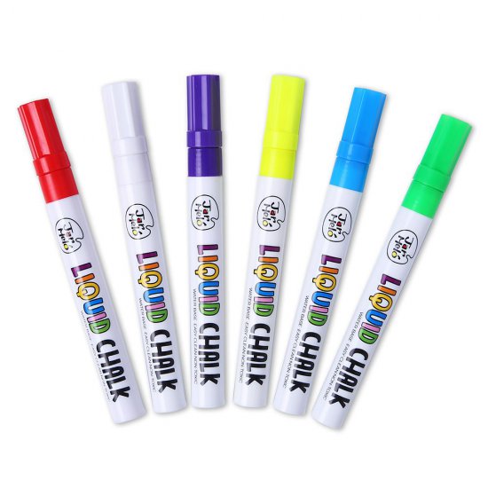 Маркери с течен тебешир, 6 цвята