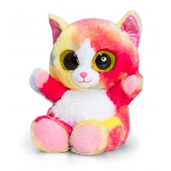 Плюшена играчка, Цветно коте, 15 см