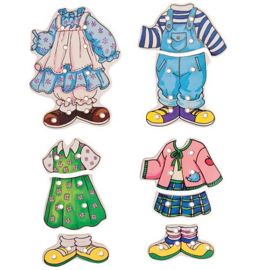 Дървена игра за нанизване - Дрехите на Люси