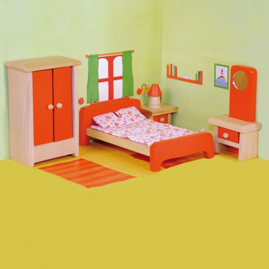 Дървена спалня за кукли