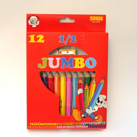 Цветни моливи 1/2 Джъмбо - 12 бр.