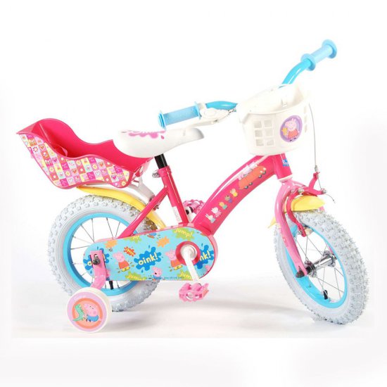 Детски велосипед с помощни колела Peppa Pig, 12 инча