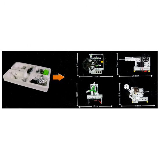 Метален конструктор, Предавки, 4 в 1, Silver Serie