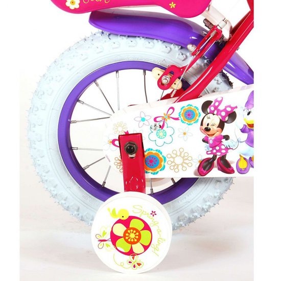 Детски велосипед, Мини Маус, с помощни колела, 12 инча