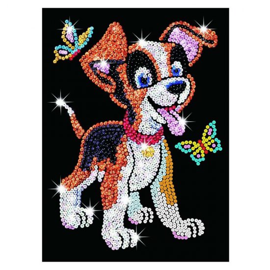 Творчески комплект с пайети, голям размер, Кученце