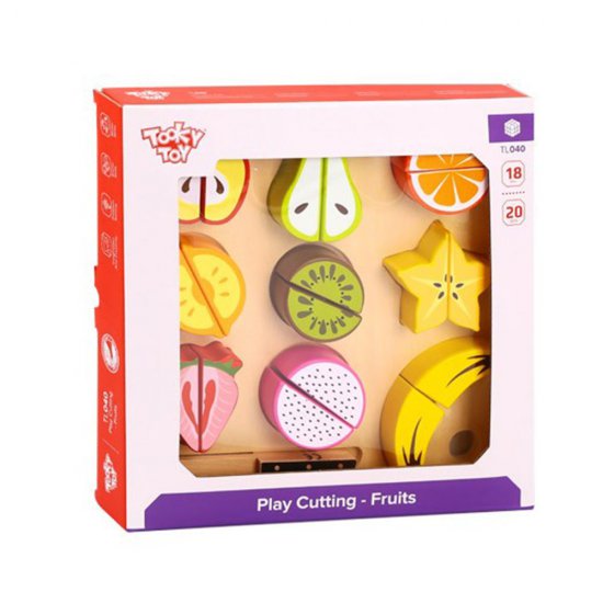 Дървени плодове за рязане с табличка