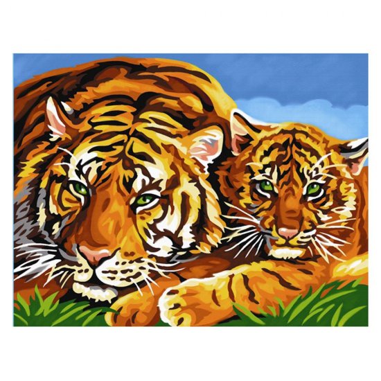 Рисуване по номера - голям размер, Тигри
