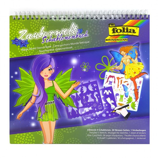 Книжка за рисуване със стикери и шаблони, Вълшебен свят
