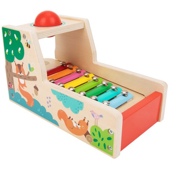 Tooky Toy, Дървена игра с топче и ксилофон, 2 в 1