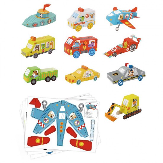 Tooky Toy, Комплект 3D оригами, Транспорт