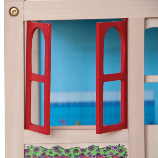 Голяма дървена къща за кукли - Вероника