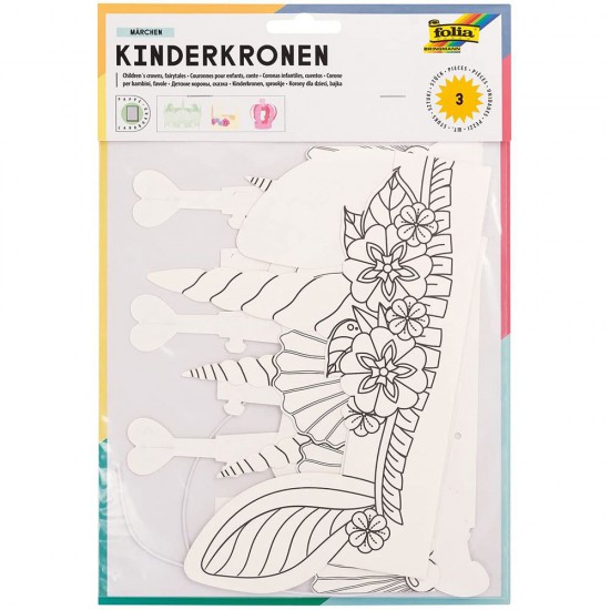 Комплект корони за оцветяване, Приказни герои, 6 броя