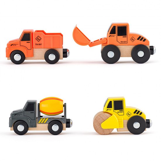 Woodyland, Строителни машини, комплект коли за влакови релси