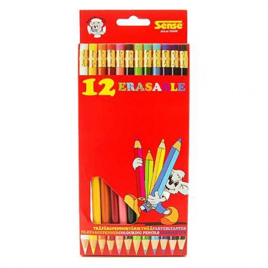 Цветни моливи с гумичка - 12 бр.