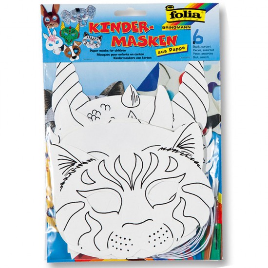 Комплект маски за оцветяване, Животни, 6 бр.