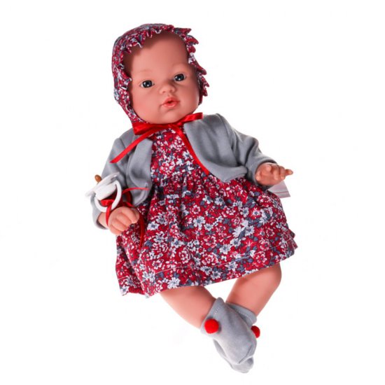 Кукла бебе Коке с рокличка и шапка на цветя