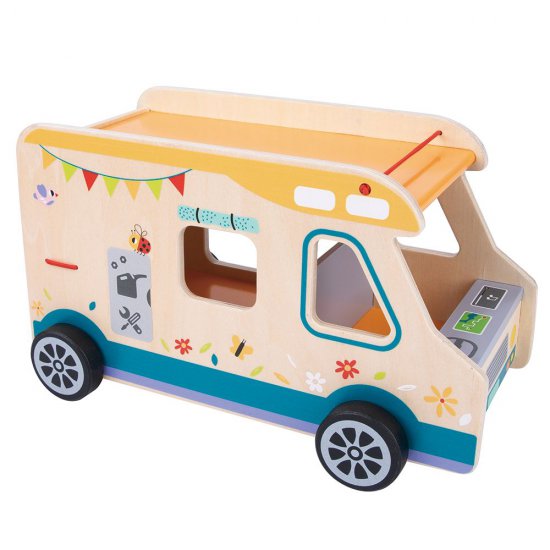 Tooky Toy, Дървен кемпер, с фигури и аксесоари
