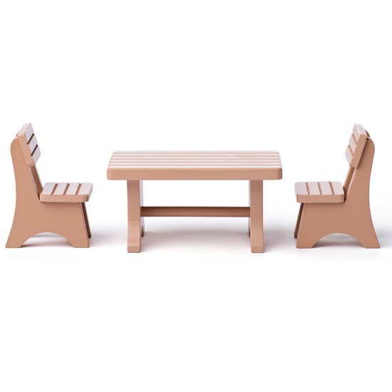 Дървена къща за кукли с обзавеждане и асансьор, Малибу