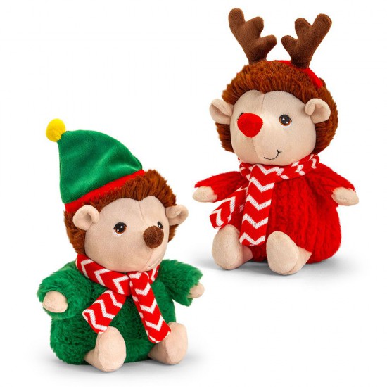 Keeleco, Екологична играчка, Таралежче с коледно облекло, 20 см, Keel Toys