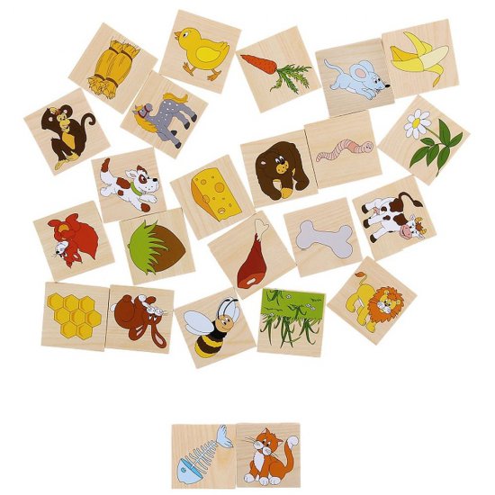 Дървена игра - Кой какво яде