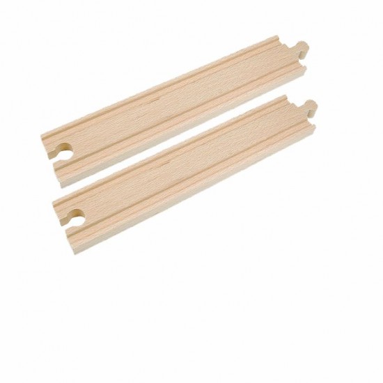 Дървени релси за влакче - прави и дълги, 2 броя