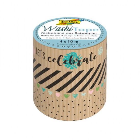 Tиксо WASHI TAPE, крафт хартия, Рожден ден I