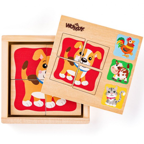 Woodyland, Мини пъзели в дървена кутия, Животни