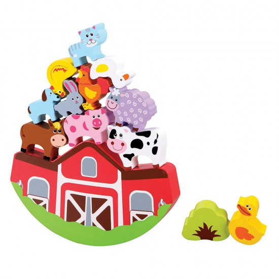 Дървена детска игра за баланс, Ферма с животни