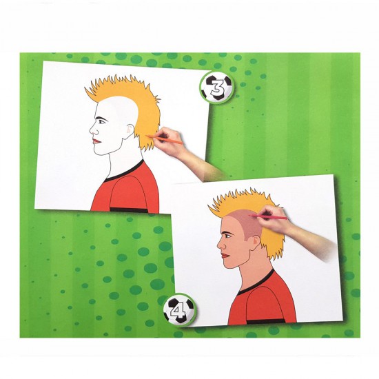 Книжка за рисуване със стикери и шаблони, Футболисти