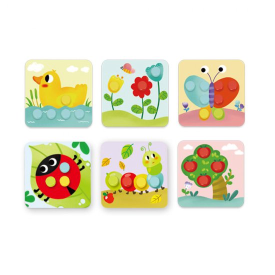 Дървена бебешка мозайка, Цветове в градината