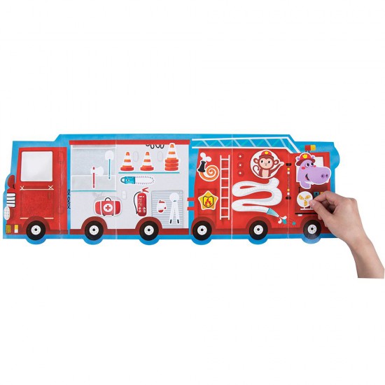 Tooky Toy, Комплект със стикери за многократна употреба, Пожарна и камион за сладолед
