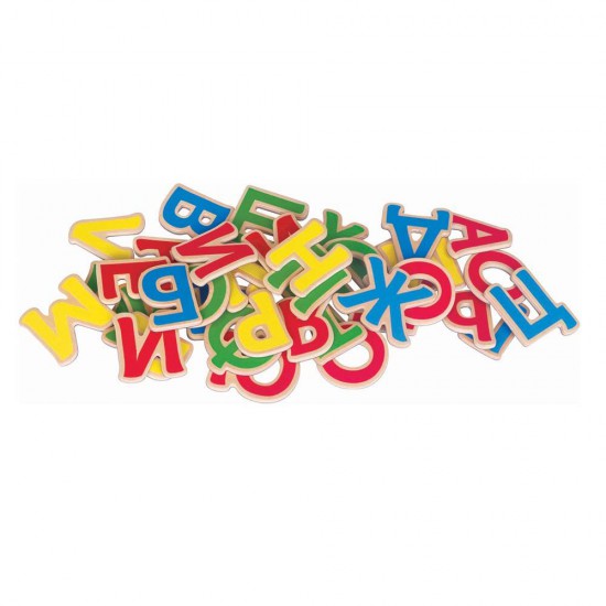 Дървени магнитни букви от българската азбука, 50 броя