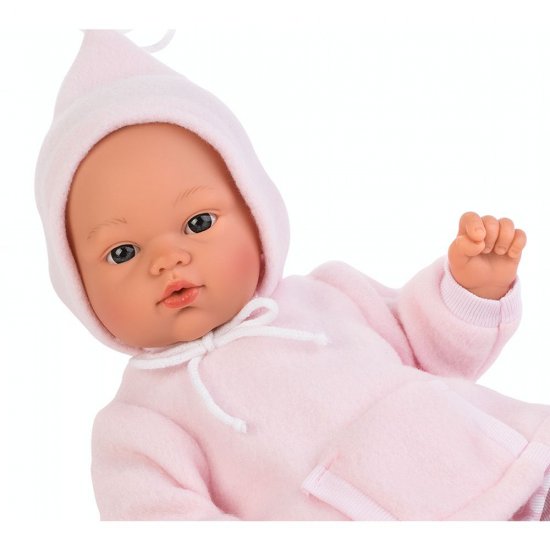 Кукла-бебе, Коке с розова палто и ританки на точки, 36 см Кукла-бебе, Коке с розова палто и ританки на точки, 36 см