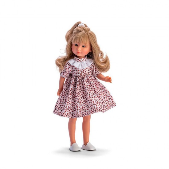Asi, Кукла Силия, с рокля на винени цветя, 30 см