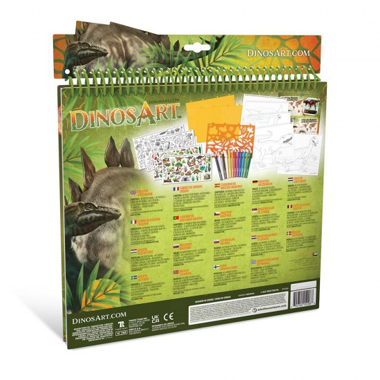 DinosArt, Творческа книга с шаблони и стикери, Динозаври