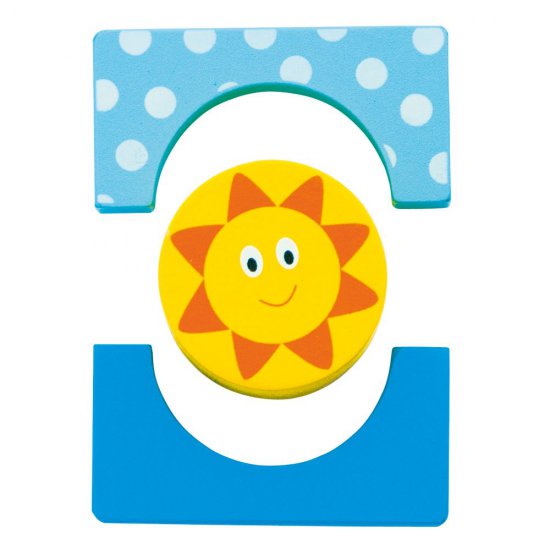 Дървен пъзел-сортер с форми