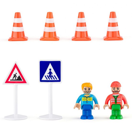 Woodyland, Строителни машини, комплект коли за влакови релси