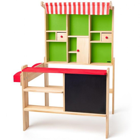 Дървен детски магазин с черна дъска
