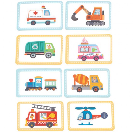 Lelin Toys, Детска магнитна книга-куфар, Превозните средства